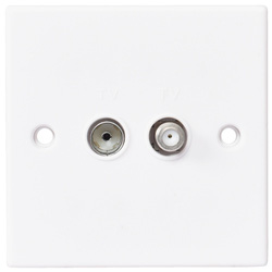 Made4Trade / Made4Trade 2 Gang Coaxial TV & F-type Satellite Socket 