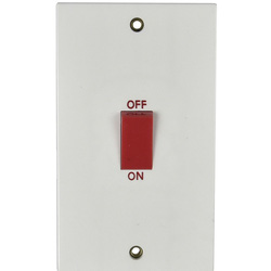 Made4Trade / Made4Trade 45A DP Cooker Switch 2 Gang Upright with Neon