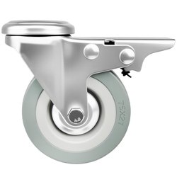 Lockworks Rubber Castor Braked Grey 75mm
