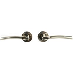 Lockworks / Lockworks Augusta Dual Tone Lever on Rose Door Handles Pair Polished / Matt Nickel