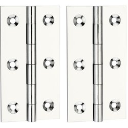Lockworks / Lockworks Solid Drawn Hinge Pair Polished Chrome 76mm