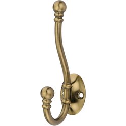 Lockworks / Lockworks Ball End Hat & Coat Hook Antique Brass