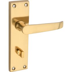 Lockworks / Lockworks Victorian Straight Door Handles Bathroom Pair Brass