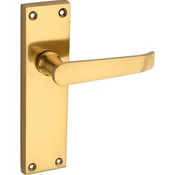 Lockworks / Lockworks Victorian Straight Door Handles Pair Latch Brass