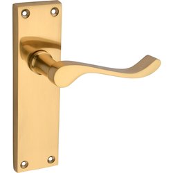 Lockworks / Lockworks Victorian Scroll Door Handles Pair Latch Brass