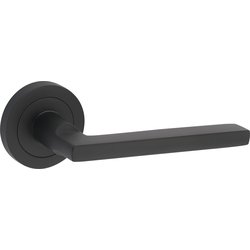 Lockworks / Lockworks Lever On Rose Door Handles Pair Matt Black