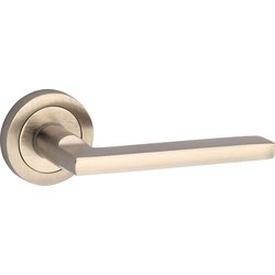 Lockworks / Lockworks Lever On Rose Door Handles Pair Brushed