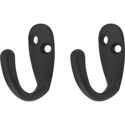 Lockworks / Lockworks Robe Hook Pair Matt Black
