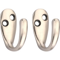Lockworks / Lockworks Robe Hook Pair Satin Nickel