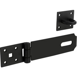 Lockworks / Lockworks Heavy Duty Safety Hasp & Staple Black 180mm