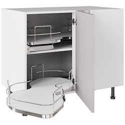 Kitchen Kit / Kitchen Kit Value Slab Blind Corner Base Cabinet Matt Light Grey with Dual-Handed Nuvola 1000mm Flatpack