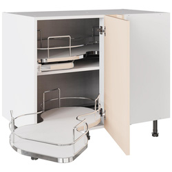 Kitchen Kit / Kitchen Kit Slab Blind Corner Base Cabinet Supermatt Cashmere with Dual-Handed Nuvola 1000mm Flatpack