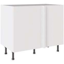 Kitchen Kit / Kitchen Kit Flatpack Blind Corner Base Cabinet Slab Supergloss White 1000mm