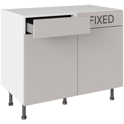 Kitchen Kit / Kitchen Kit Drawerline Base Cabinet Flatpack Value Slab Matt Light Grey 1000mm