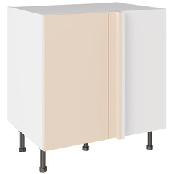 Kitchen Kit / Kitchen Kit Flatpack Blind Corner Base Cabinet Slab Supergloss Cashmere 800mm