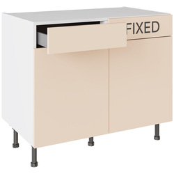 Kitchen Kit / Kitchen Kit Drawerline Base Cabinet Flatpack Slab Supergloss Cashmere 1000mm