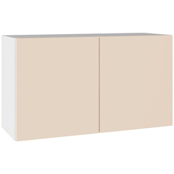 Kitchen Kit / Kitchen Kit Flatpack Double Extractor Wall Cabinet Slab Supergloss Cashmere 800mm