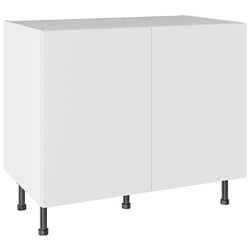 Kitchen Kit / Kitchen Kit Flatpack Base Cabinet Value Slab Matt White 1000mm