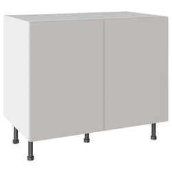 Kitchen Kit / Kitchen Kit Flatpack Base Cabinet Value Slab Matt Light Grey 1000mm