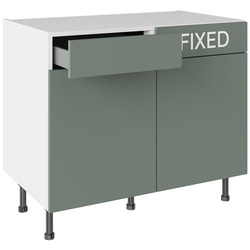 Kitchen Kit / Kitchen Kit Slab Drawerline Base Cabinet Flatpack Supermatt Agave Green 1000mm