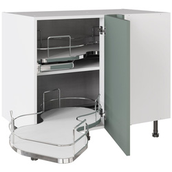 Kitchen Kit / Kitchen Kit Slab Nuvola Blind Corner Base Cabinet Supermatt Agave Green Dual-Handed 1000mm