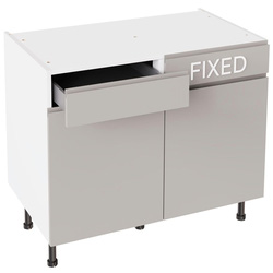 Kitchen Kit / Kitchen Kit J-Pull Drawerline Base Cabinet Flatpack Matt Light Grey 1000mm