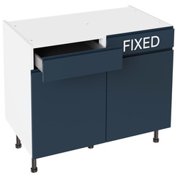 Kitchen Kit / Kitchen Kit J-Pull Drawerline Base Cabinet Flatpack Matt Indigo Blue 1000mm
