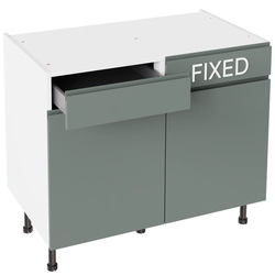 Kitchen Kit / Kitchen Kit J-Pull Drawerline Base Cabinet Flatpack Matt Sage Green 1000mm