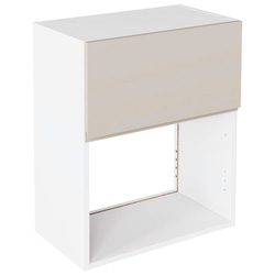 Kitchen Kit / Kitchen Kit J-Pull Microwave Wall Unit Flatpack Gloss Light Grey 600mm