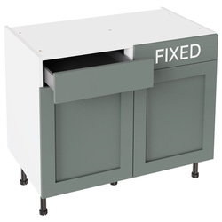 Kitchen Kit / Kitchen Kit Shaker Drawerline Base Cabinet Flatpack Matt Sage Green 1000mm