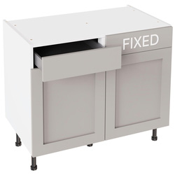 Kitchen Kit / Kitchen Kit Shaker Drawerline Base Cabinet Flatpack Matt Light Grey 1000mm