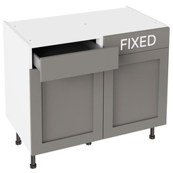 Kitchen Kit / Kitchen Kit Shaker Drawerline Base Cabinet Flatpack Matt Dust Grey 1000mm