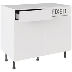 Kitchen Kit / Kitchen Kit Slab Drawerline Base Cabinet Flatpack Supermatt White 1000mm