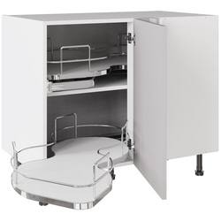 Kitchen Kit / Kitchen Kit Slab Nuvola Blind Corner Base Cabinet Supermatt Light Grey Dual-Handed 1000mm