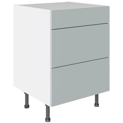 Kitchen Kit / Kitchen Kit Slab 3 Drawer Base Kitchen Cabinet Supermatt Aquamarine 600mm