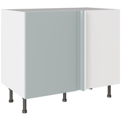 Kitchen Kit / Kitchen Kit Slab Blind Corner Base Cabinet Flatpack Supermatt Aquamarine 1000mm