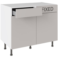 Kitchen Kit / Kitchen Kit Slab Drawerline Base Cabinet Flatpack Supermatt Light Grey 1000mm