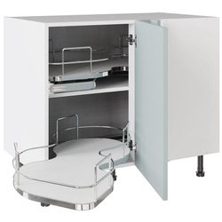 Kitchen Kit / Kitchen Kit Base Kitchen Cabinet With Dual-Handed Nuvola Blind Corner Flatpack Slab Supermatt Aquamarine 1000mm