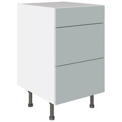 Kitchen Kit / Kitchen Kit 3 Drawer Base Kitchen Cabinet Flatpack Slab Supermatt Aquamarine 500mm