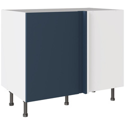 Kitchen Kit / Kitchen Kit Blind Corner Base Kitchen Cabinet Flatpack Slab Supermatt Blue 1000mm