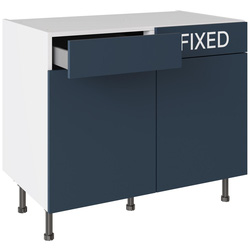 Kitchen Kit / Kitchen Kit Drawerline Base Cabinet Flatpack Slab Supermatt Blue 1000mm