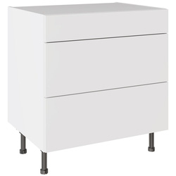 Kitchen Kit / Kitchen Kit Slab Supermatt White 3 Drawer Base Kitchen Cabinet Flatpack 800mm