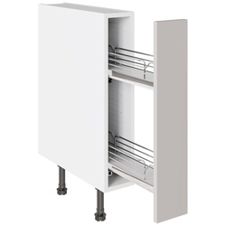 Kitchen Kit / Kitchen Kit Slab Supergloss Light Grey Base Kitchen Cabinet Pull-Out Flatpack 150mm