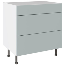 Kitchen Kit / Kitchen Kit Slab Supermatt Aquamarine 3 Drawer Base Kitchen Cabinet Flatpack 800mm