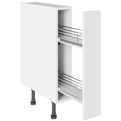 Kitchen Kit / Kitchen Kit Value Slab Matt White Base Kitchen Cabinet Pull-Out Flatpack 150mm