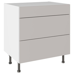 Kitchen Kit / Kitchen Kit Value Slab Matt Light Grey 3 Drawer Base Kitchen Cabinet Flatpack 800mm