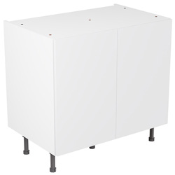 Kitchen Kit / Kitchen Kit Value Slab Matt White Base Kitchen Cabinet Flatpack 900mm