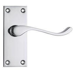Lockworks / Lockworks Victorian Scroll Door Handles Short Latch Polished Chrome