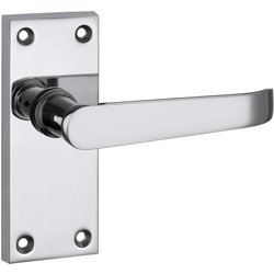 Lockworks / Lockworks Victorian Straight Door Handles Short Latch Polished Chrome