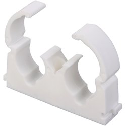 Made4Trade / Made4Trade Double Hinged Pipe Clip White 15mm
